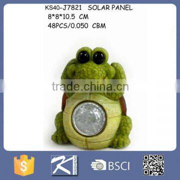 Garden decoration resin frog with sloar light