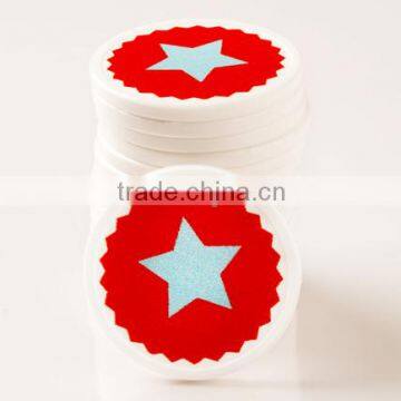 Printed Plastic Token Coins in stock - White - Star