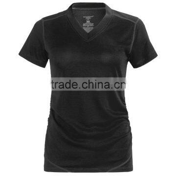 black recycled 100% stretch polyester t-shirts