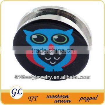 TP01436 piercing ear plug owl body piercing jewelry