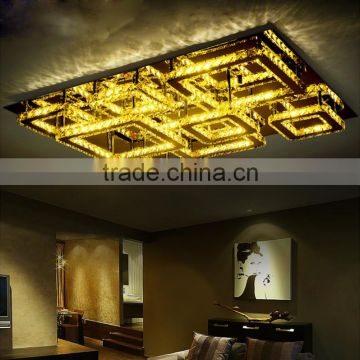 AC100-240V Rectangle Modern LED Chandelier Stainless Steel Crystal Chandelier