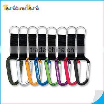High Quality Aluminum Carabiner With Lanyard and Keyring