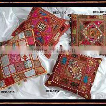 manufactured and wholesale Hand Made Mirror Work Cushion Cover pillow cover