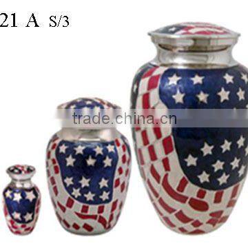 Brass American Flag Cremation Urns