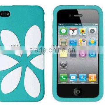 Multicolor Phone Silicone Case with Blooming Flower