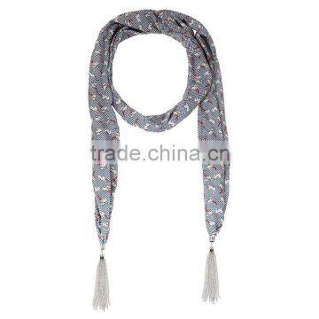 2015 Preppy Style Presentative Leaves Printing Fashion Chiffon Scarf photo-5