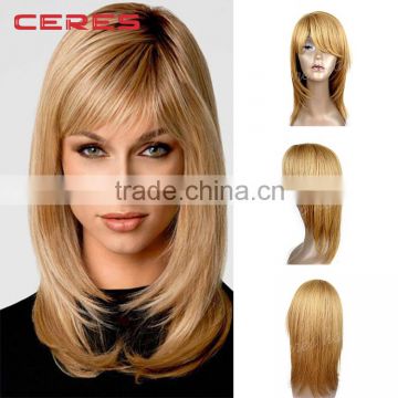 8A grade 100% Human Hair full lace silky straight long blonde girl wig