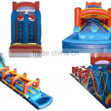 New design giant best quality commercial plastic grade water slides inflatable water slide for sale with pool