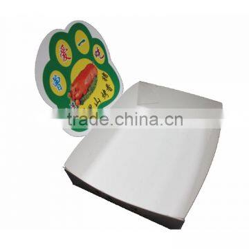 white cardboard paper tray for hot food