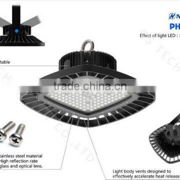 square design UL listed UFO 150w led high bay light for warehouse