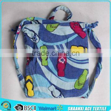 Fashion slipper printing Beach Towel Gift backpack Bag