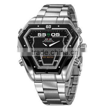 2015 China Suppiler Stainless Steel Triangel Design Black Dial LED Christmas Promotion Gift Wristwatch(WEIDE-WH1102) photo-3