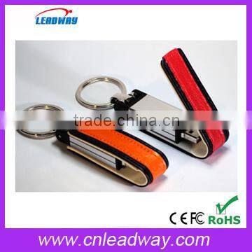 leather case usb stick promotional memory disk mini usb pen drive 128MB to 32GB