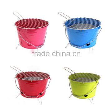 BBQ Outdoor Barbecue Bucket Portable Charcoal Camping Grill Festival Camp Fire