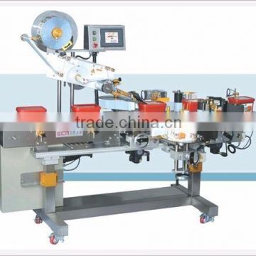 Box Labeling machine with top, front and back labelling machine