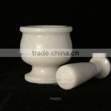 White Marble Mortar and Pestle