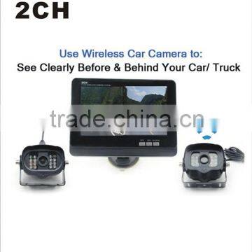 7" High resolution TFT LCD dual lens car rear view / reverse camera