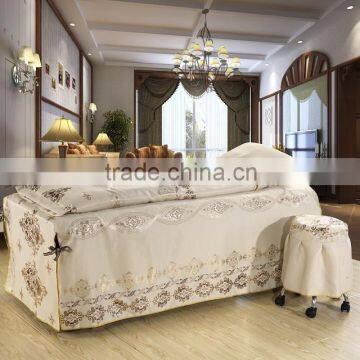 China high quality 100% cotton spa bed mattress facial bed cover