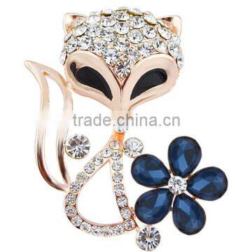 China Wholesale Brooch Fashion Rhinestone Fox Brooch Pearl Brooch for Scarf Buckle photo-3