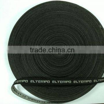 Black polyester knitted tape with letter