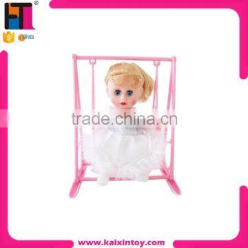 electronic small plastic baby doll with baby doll swing