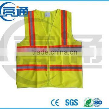 adjustable safety vest with 5cm width PVC reflective tape