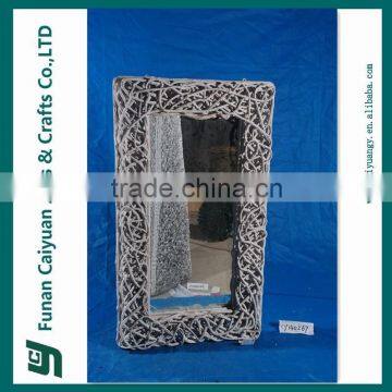 Wooden High Wicker Framed Home Decoration Handmade Mirror Design