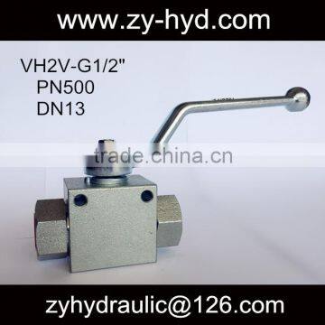 MHA type stainless steel VH2V type 2 way high pressure ball valve with mounting holes