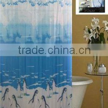 penguin design polyester shower curtain, hot item