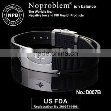 Noproblem D007 FDA man germanium tourmaline power energy balance magnetic charm men bracelet