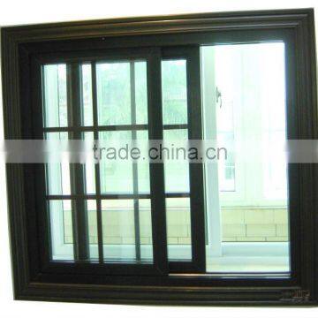 UPVC sliding window of double glass with grid