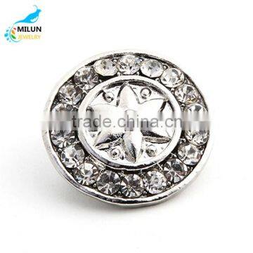 2016 new arrival decorative circular Alloy crystal snap button cover