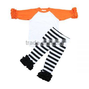 2016 Kaiyo halloween outfits for girls stripe ruffle set boutique clothes hot sale kids clothes fall boutique girl clothing