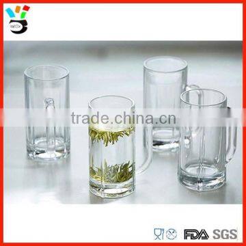 Classical cold clear glass mug with handle 300ml