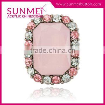 Tangerine Stones Rectangle Shaped Bulk Rhinestone Buttons for Shoes (26mm, 30mm) photo-6