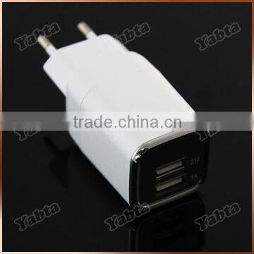 US UK EU Plug 5V 2.4A Dual USB Travel Charger White photo-4