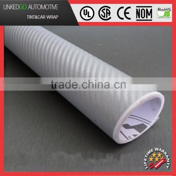 2015 Most popular Car Body Film 1.52*30M Wholesales Silver 3d carbon fiber vinyl wrap