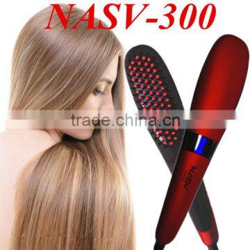2016 Digital Newest Electric Hair Straightener Brush LCD Display Flat Iron Fast Hair Straightener Comb Tourmaline Ceramic Ionic