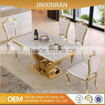 Foshan wholesale hotel banquet gold stainless steel wedding tables and chairs