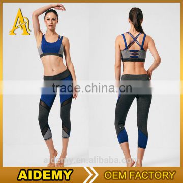 custom women's Fitness Active wear Yoga Pants Sport Bra Sets