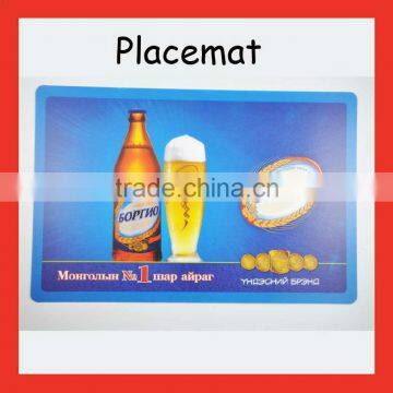 Custom made full color printing Beer PP placemat , pp table mat, plastic eat mat