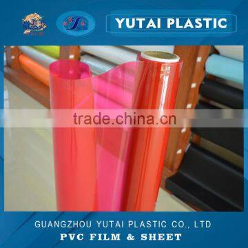 rolled soft flexible red color Stained pvc film