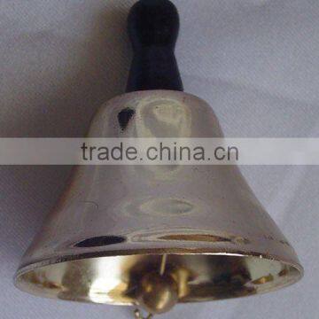 (A173) 2" sliver plated metal bell with small wooden handle,hand bell A4-H01