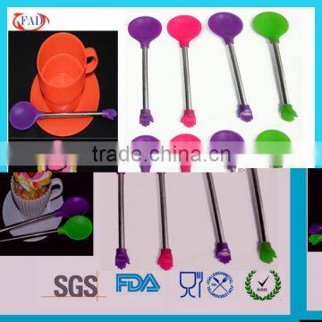 Custom Shape Samll Handle Long Handle High Quality Food Grade Silicone Ice Spoon