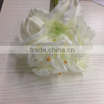 high quality artificial flowers 6 head lily bouquets pure white lily bouquet