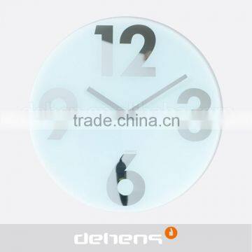 DEHENG modern numbers 3&6&9&12 glass wall clock