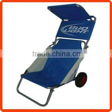 Collapsible beach wheel chair with sunshade