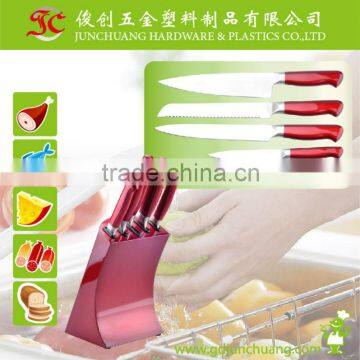 2016 Vogue Pink Colour Hollow Handle with Non-stick Knife Knifes Set