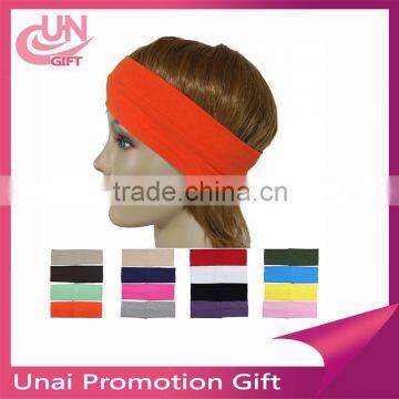 New Cotton Elastic Sports Headband Wide Turban Headbands for Women