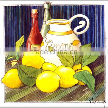 Simple still life lemon painting